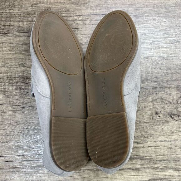 Lucky Brand~Women’s~”Charsa”~Gray Soft Suede Slip On Loafers~Size 8.5 - Picture 7 of 8